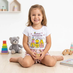 Conjunto Infantil Camiseta e Short Sweet White | Menina na internet