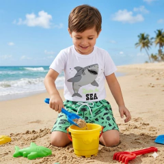 Conjunto Infantil Camiseta E Short Under Sea White | Menino - comprar online