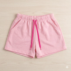 Conjunto Infantil Camiseta Happy Cute e Short Pink | Menina na internet