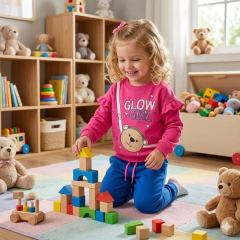 Conjunto Moletom Infantil Blusa e Calça G. Gril Pink | Menina - Tatai Baby | Moda Bebê e Enxoval