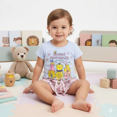 Conjunto Infantil Camiseta e Short Sweet Blue | Menina - loja online
