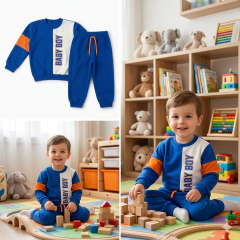 Imagem do Conjunto Moletom Infantil Blusa E Calça Baby Boy Blue | Menino