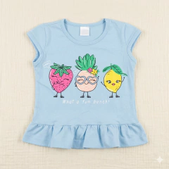 Conjunto Infantil Camiseta Fun Bunch e Short Blue | Menina - loja online