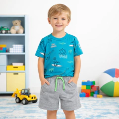 Conjunto Infantil Camiseta Short Radical Blue | Menino - loja online