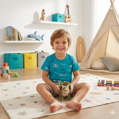 Conjunto Infantil Camiseta Short Radical Blue | Menino - Tatai Baby | Moda Bebê e Enxoval