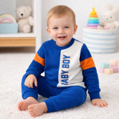 Conjunto Moletom Infantil Blusa E Calça Baby Boy Blue | Menino - Tatai Baby | Moda Bebê e Enxoval