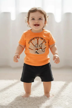 Conjunto Bebê Dinossauro Camiseta e Short Dino | Menino