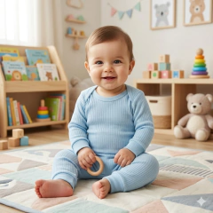 Conjunto Body Longo com Botão no Ombro e Mijão Blue - comprar online