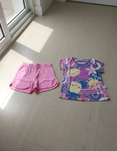 Conjunto Bebê Blusa e Short Algodão Leve Pink | Menina na internet
