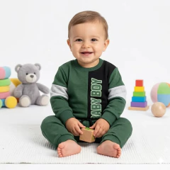 Conjunto Moletom Infantil Blusa E Calça Baby Boy Green | Menino - loja online