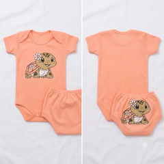 Conjunto Body Curto e Tapa Fralda Bebê Bichinhos | Menina - comprar online