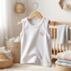 Camiseta Regata 100% Algodão com Bordado | Menina P, M, G - Tatai Baby | Moda Bebê e Enxoval
