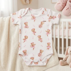 Body Suedine Marga Curta Estampa Digital 100% Algodão | Menina - Tatai Baby | Moda Bebê e Enxoval