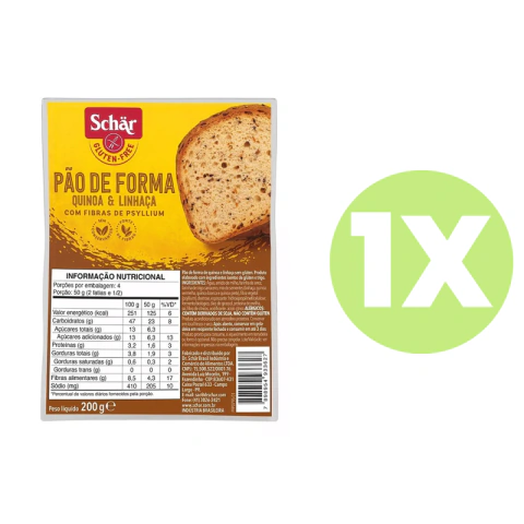 Pão de Forma Quinoa e Linhaça Sem Glúten Schar 200g *Val.120926 - comprar online