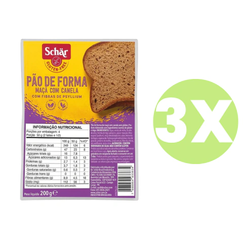 Pão de Forma Maçã com Canela Sem Glúten Schar 200g *Val 250926 na internet