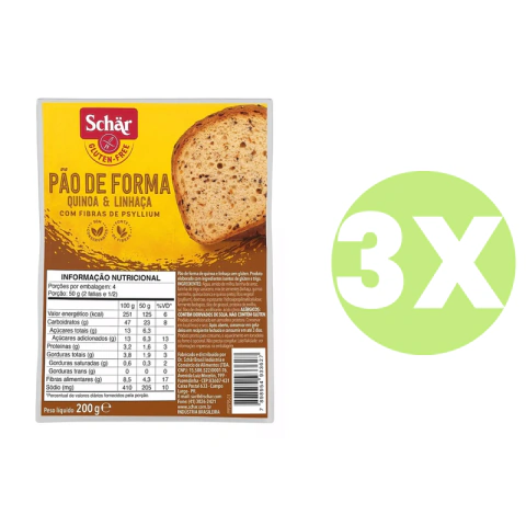 Pão de Forma Quinoa e Linhaça Sem Glúten Schar 200g *Val.120926 na internet