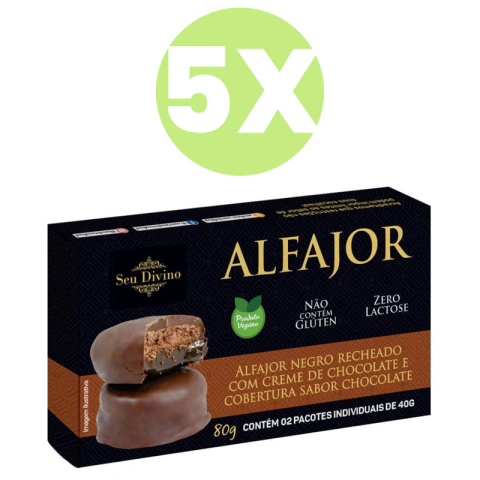 Alfajor Negro Recheado com Creme de Chocolate SG e Veg Seu Divino 80g *Val.230924 - Armazem Zero Glúten