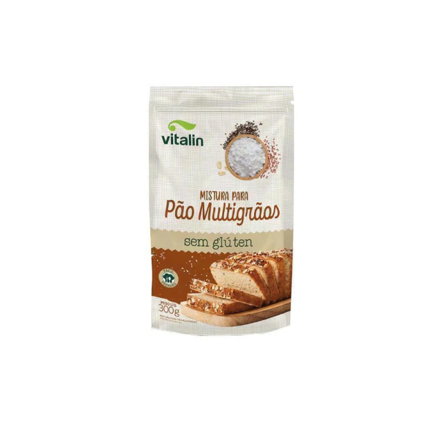 Mistura para Pão Multigrãos Integral Sem Glúten Vitalin 300g