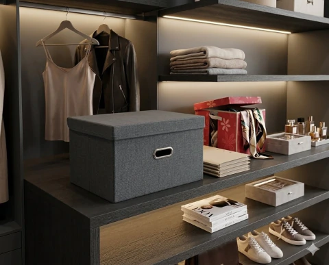ORGANIZADOR DE CAJON CON TAPA GRIS OSCURO L (NH-001585)