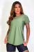 Camisa Manga Curta Poliamida Verde Militar - comprar online