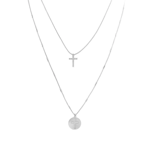 COLAR DUPLO CRUZ -CLÁSSICOS SEMIJOIA - comprar online