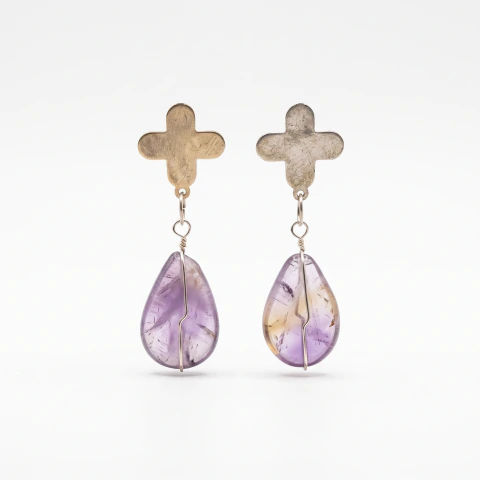 Aros Gota "Estilo Macramé"