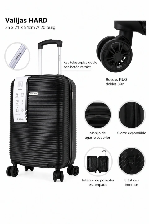 VALIJA DE CABINA CARRY ON CHECK IN 20" EXPANDIBLE