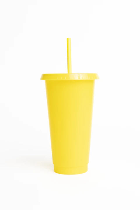 50 Vasos Reutilizables 20 Oz Color Sólido + Tapas + Popotes - comprar en línea
