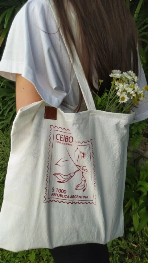 Totebag Estampilla bordeaux - comprar online