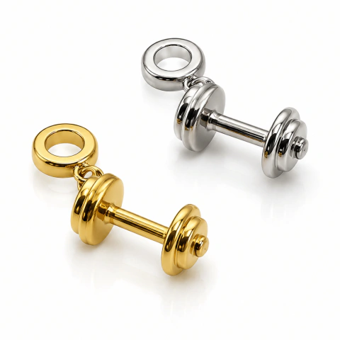 Berloque Musculação Halter I Banhado a Ouro ou Prata