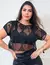 Cropped Camiseta Feminino em Tela Furadinha Luxo para Academia - Bella Essence