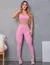 Conjunto Feminino em Poliamida Zero Transparência Fitness Calça com Bolsos e Cropped