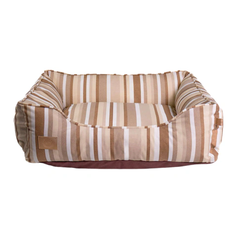 CAMA FÁBRICA PET IMPERMEÁVEL LISTRA CÁQUI PARA CÃES E GATOS G