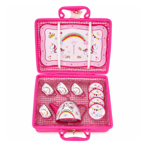 Juego de Te Infantil con Canasto de Mimbre FL079 - Jugueterías Cachavacha