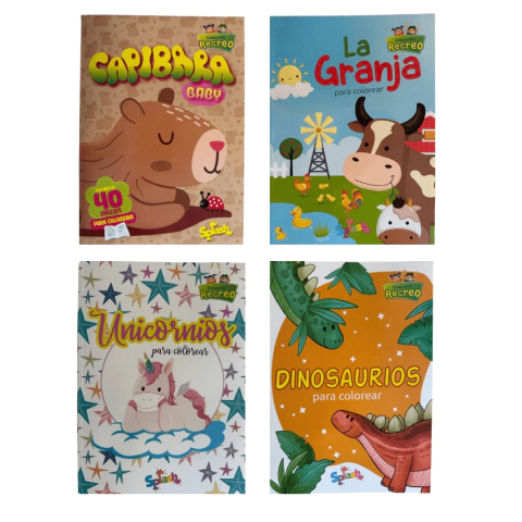 Libros Para Colorear Varios Personajes - Colección Recreo