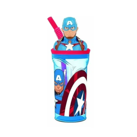 Vaso Infantil Con sorbete tapa 3D Personajes Cresko
