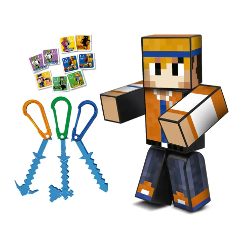 Kit Boneco Articulado "Hey Davi" 25cm + 3 Chaveiros Algazarra Brinquedos