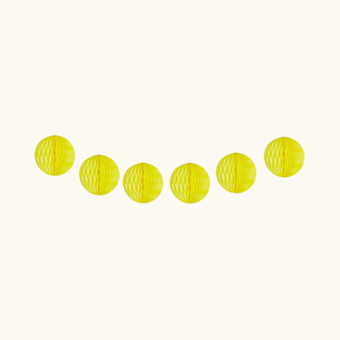 Guirlanda Mini Globo de papel de seda - Amarelo Canário - Unidade