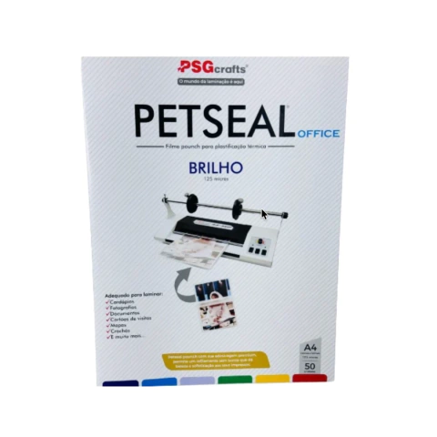 PETSEAL OFFICE – A4 125 mic | Filme para Plastificação Térmica – Brilho