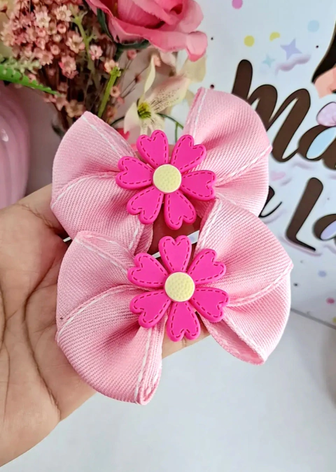 Par de xuxinha M - flor rosa