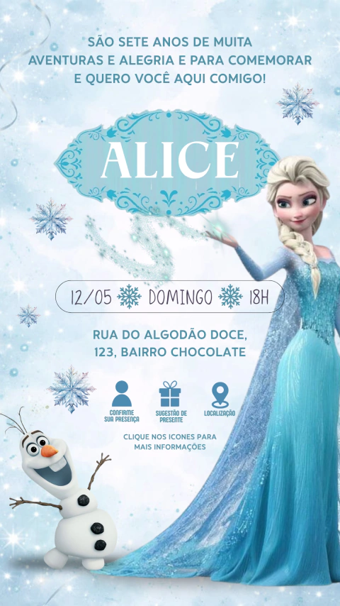 Aniversário - Pincesa Elsa - Frozen