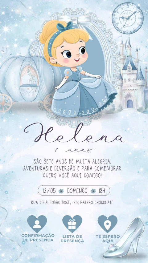 Aniversário - Princesa Cinderela Cute