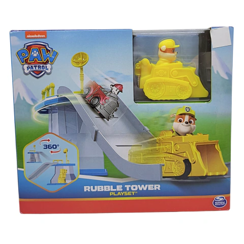 Paw Patrol Rubble Tower Playset – Torre de Rescate con Vehículo de Rubble