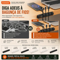 Organizador de Cabos Autoadesivo Flexível | Clipes para Mesa e Home Office - loja online