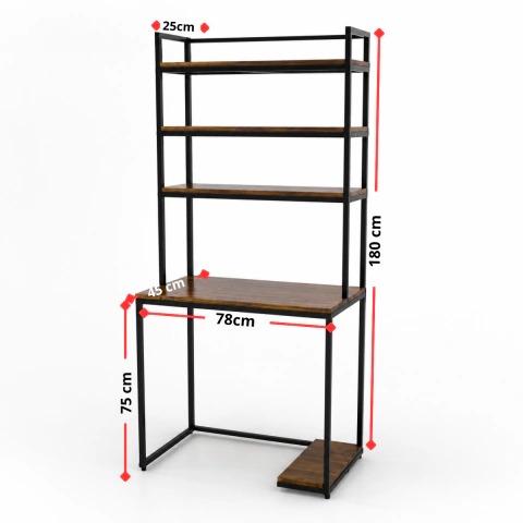 Escritorio con estantes hierro y madera. Estilo Industrial - tienda online