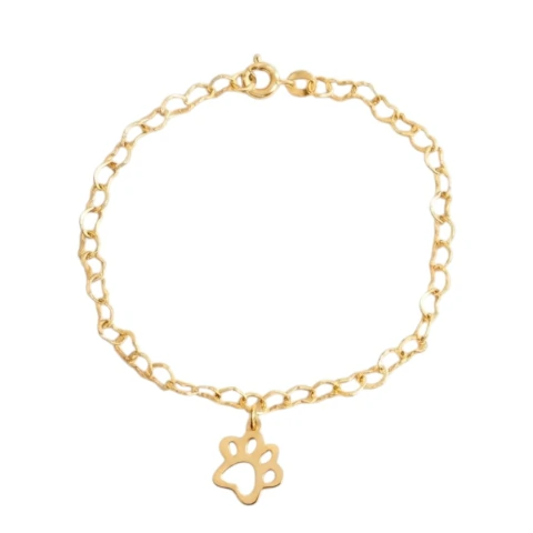 Pulseira Pata de Cachorro Folheado a Ouro