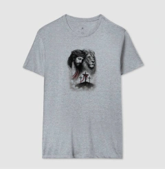 Camiseta Cristã Leão e Cristo
