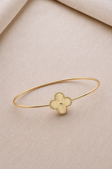 Bracelete Banhado a Ouro Trevo