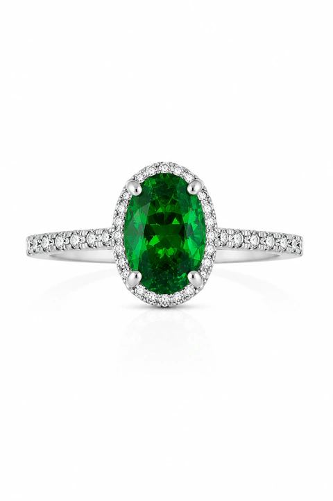 Anel Oval Esmeralda Imperial