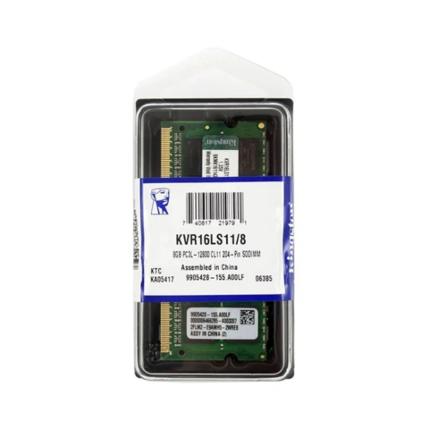 MEMORIA NOTEBOOK DDR3L 8GB 1600MHz KINGSTON KVR16LS11/8 1.35V